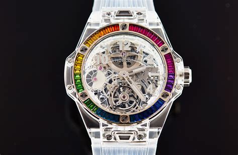 hublot big bang tourbillon rainbow|hublot full sapphire tourbillon.